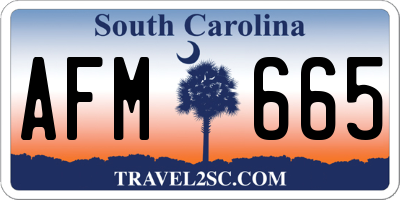 SC license plate AFM665