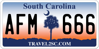 SC license plate AFM666