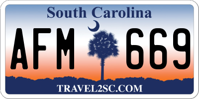 SC license plate AFM669
