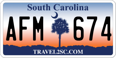SC license plate AFM674