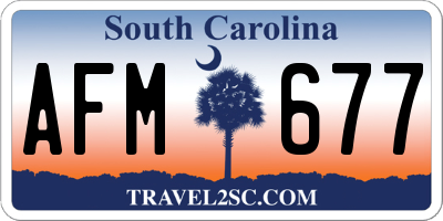 SC license plate AFM677