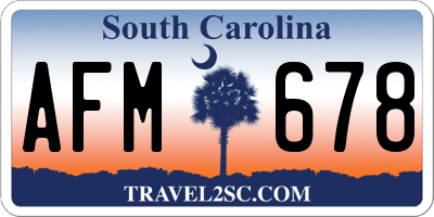 SC license plate AFM678
