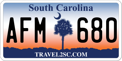 SC license plate AFM680