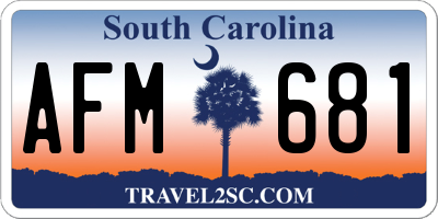 SC license plate AFM681