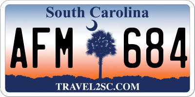 SC license plate AFM684