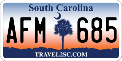 SC license plate AFM685