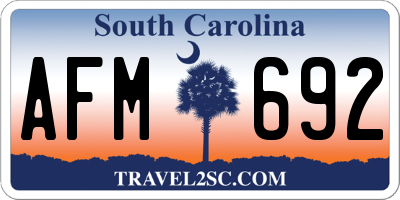 SC license plate AFM692