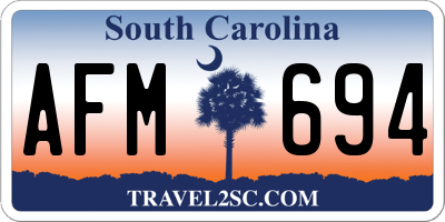 SC license plate AFM694