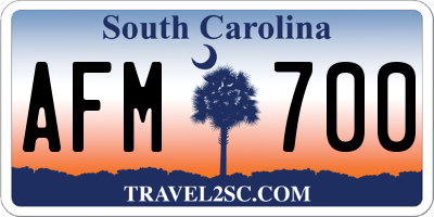 SC license plate AFM700