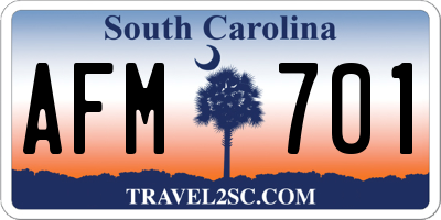 SC license plate AFM701