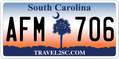 SC license plate AFM706
