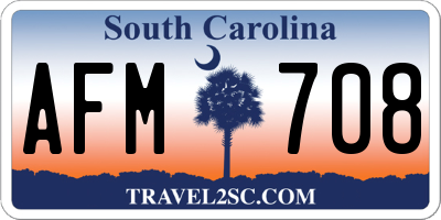 SC license plate AFM708
