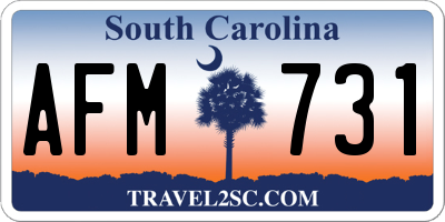 SC license plate AFM731