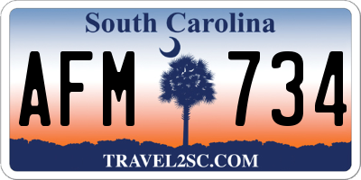 SC license plate AFM734