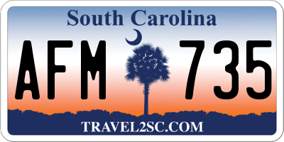SC license plate AFM735