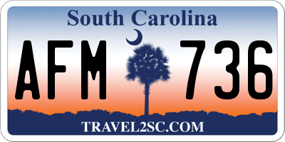 SC license plate AFM736
