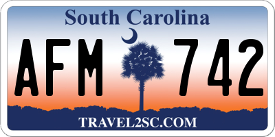 SC license plate AFM742