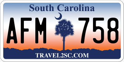 SC license plate AFM758