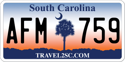 SC license plate AFM759