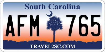 SC license plate AFM765