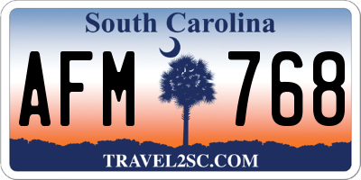 SC license plate AFM768