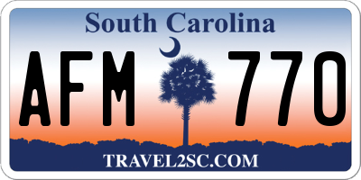 SC license plate AFM770