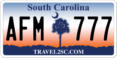 SC license plate AFM777