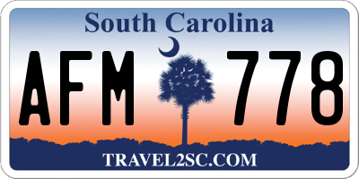 SC license plate AFM778