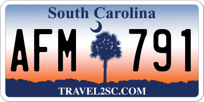 SC license plate AFM791