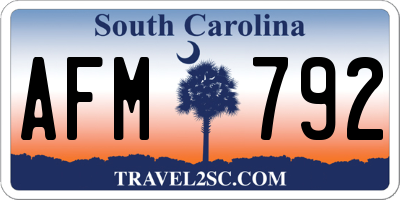 SC license plate AFM792