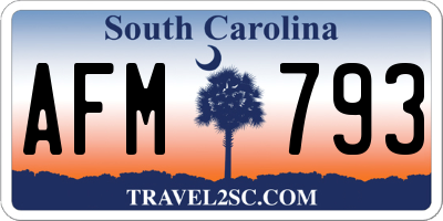SC license plate AFM793