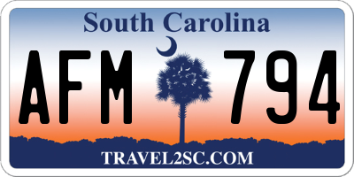 SC license plate AFM794