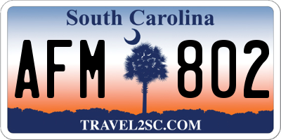 SC license plate AFM802