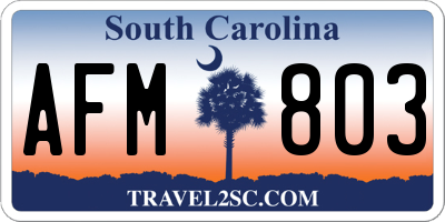 SC license plate AFM803