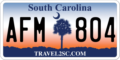 SC license plate AFM804