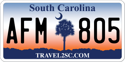 SC license plate AFM805