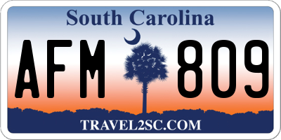 SC license plate AFM809