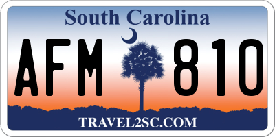 SC license plate AFM810