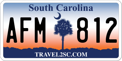 SC license plate AFM812