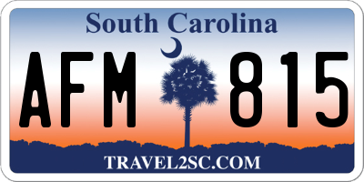 SC license plate AFM815