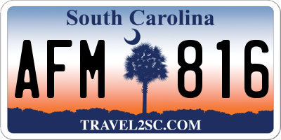 SC license plate AFM816