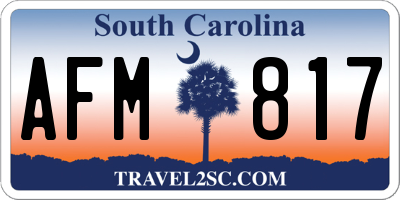 SC license plate AFM817