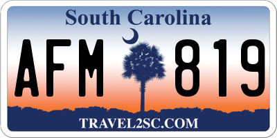 SC license plate AFM819