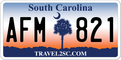 SC license plate AFM821