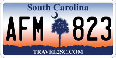 SC license plate AFM823
