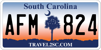 SC license plate AFM824