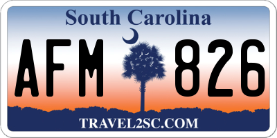 SC license plate AFM826