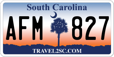 SC license plate AFM827