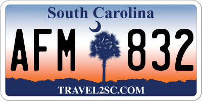 SC license plate AFM832