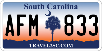 SC license plate AFM833